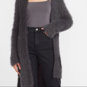 Express Faux Fur Duster Cardigan